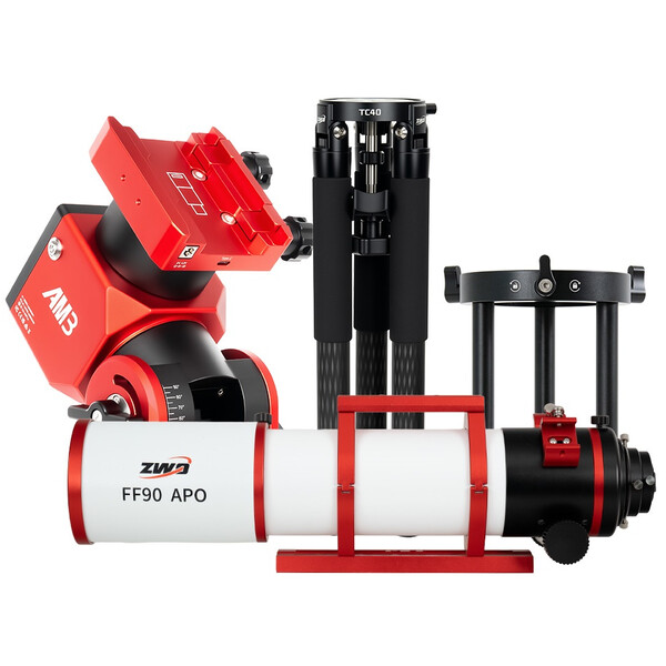ZWO Refrator apocromático AP 90/609 FF90 AM3N+PE160+TC40