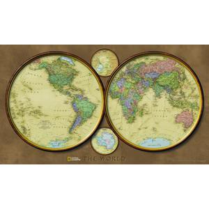 National Geographic Mapa de descobridores - Hemisférios do mundo