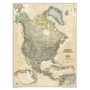 National Geographic mapa estilo antigo América do Norte