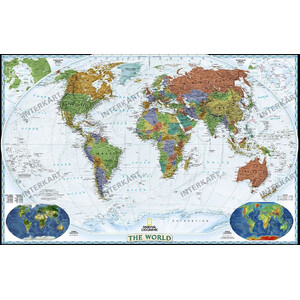 National Geographic Mapa mundial político decorativo, grande