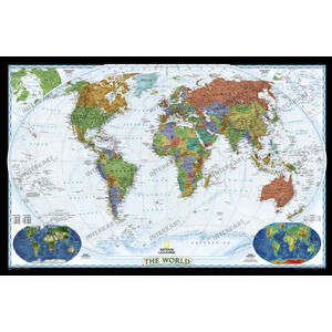 National Geographic Mapa mundial político decorativo, grande e laminado