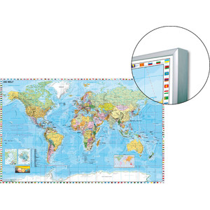 Stiefel Mapa-mundo em placa para fixar (inglês)