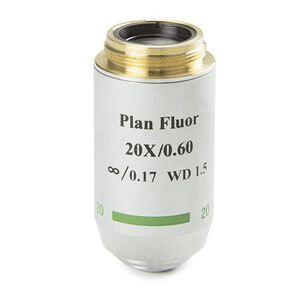 Euromex objetivo 86.554, 20x/0,60, w.d. 2,1 mm, PL-FL IOS , plan, fluarex (Oxion)