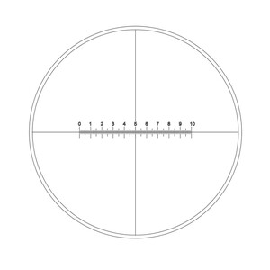 Motic Retículo com escala (10mm em 100 partes) e retículos (Ø19mm)