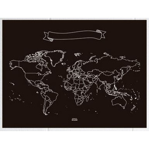 Miss Wood Mapa mundial Chalkboard L