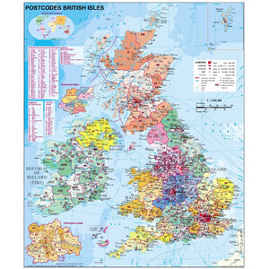 Stiefel Mapa de códigos postais da Grã-Bretanha (Inglês)