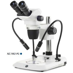 Euromex Microscópio estéreo zoom NZ.1702-PG, 6,5-55x, Coluna, 2 Pescoços de cisne, Luz trasmitida, bino