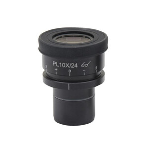 Optika Ocular PL10x/24 eyepiece, high eyepoint, focusable, with rubber cup