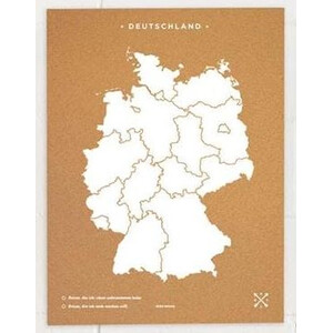 Miss Wood Mapa Woody Map Countries Deutschland Cork L white (60 x 45 cm)