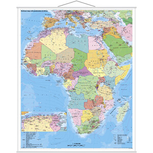 Stiefel mapa de continente África política com código postal
