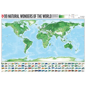 Marmota Maps Mapa mundial 99 Naturral Wonders (100x70)