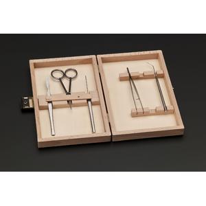 Windaus Utensílios de microscopia: 5 instrumentos em estojo de madeira