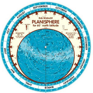 Rob Walrecht Carta de estrelas Planisphere 60°N 25cm