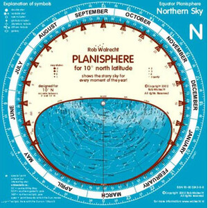 Rob Walrecht Carta de estrelas Planisphere 0° Equator 25cm