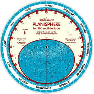 Rob Walrecht Carta de estrelas Planisphere 30°S 25cm