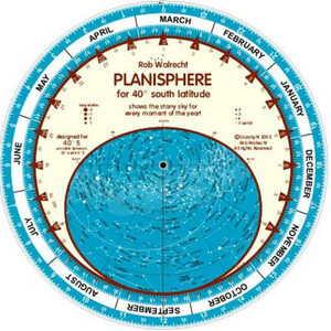 Rob Walrecht Carta de estrelas Planisphere 40°S 25cm
