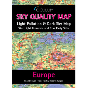 Oculum Verlag mapa de continente Sky Quality Map Europe