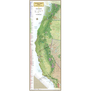 National Geographic Mapa regional Pacific Crest Trail (46 x 122 cm)