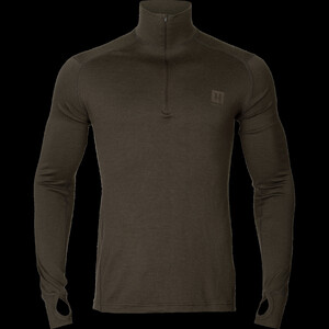 Härkila Base All Season meio fecho de correr Castanho sombra , XL