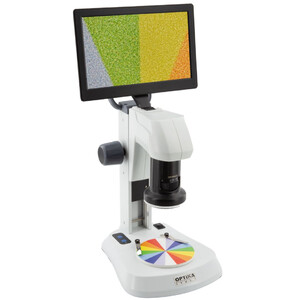Optika, Microscópio, SFX-85V, Digital Zoom, Monitor de 9", 8x-54x, LED, Luz incidente e Luz trasmitida