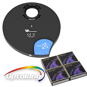 PegasusAstro Roda de filtros Indigo + Filtros LRGB Optolong 2"
