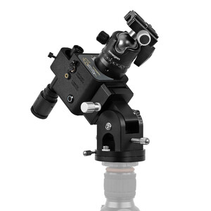 Omegon Montagem Conjunto Segugio Tracker com cabeça esférica, bases ajustáveis à altura do polo Deluxe e buscadora do polo