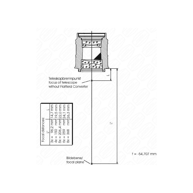 Baader Lente Barlow Fluorit Flatfield Converter (FFC) 2"/T2