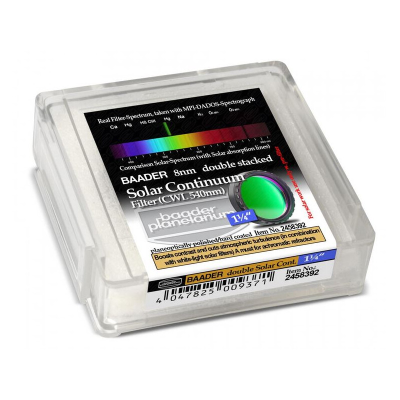 Baader 1,25" Filtro Solar Continuum empilhado - 2 filtros