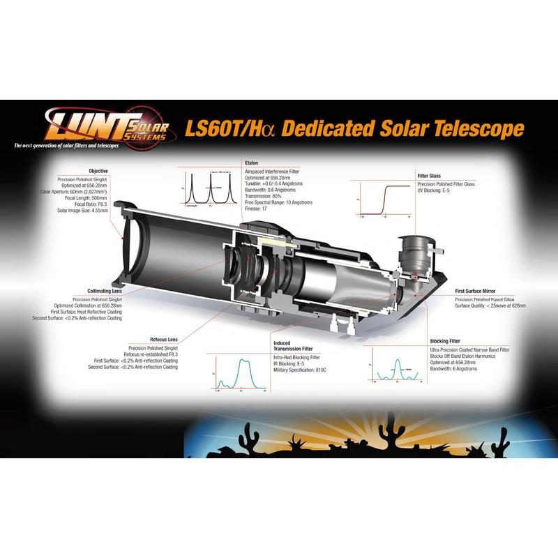 Lunt Solar Systems Telescópio solar Lunt ST 60/500 LS60T Ha B600 C OTA