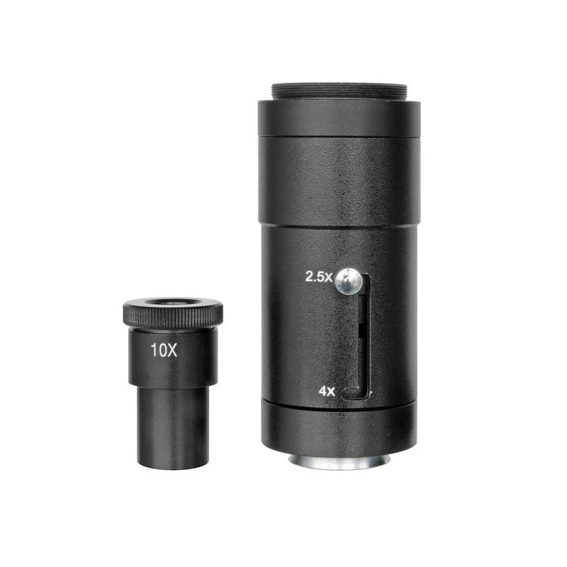 Bresser Adaptador de câmera 2,5x/4x com ocular de 10x de adaptação de câmera para microscópio Science