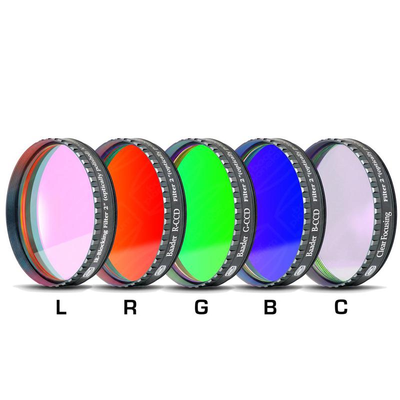 Baader LRGBC-CCD-Conjunto de filtros de 2" montados, RGB com filtro claro e bloqeio de UV e IV , L
