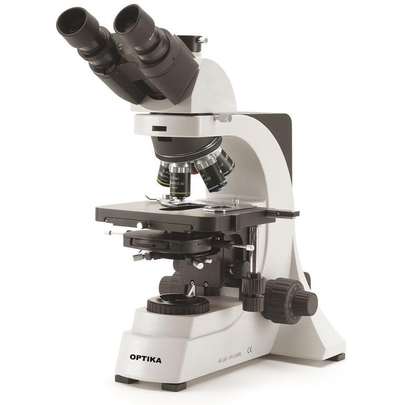 Optika Microscópio B-600Tiph, 100 - 1000x, triocular, objetivas acromáticas planas IOS de contraste de fase