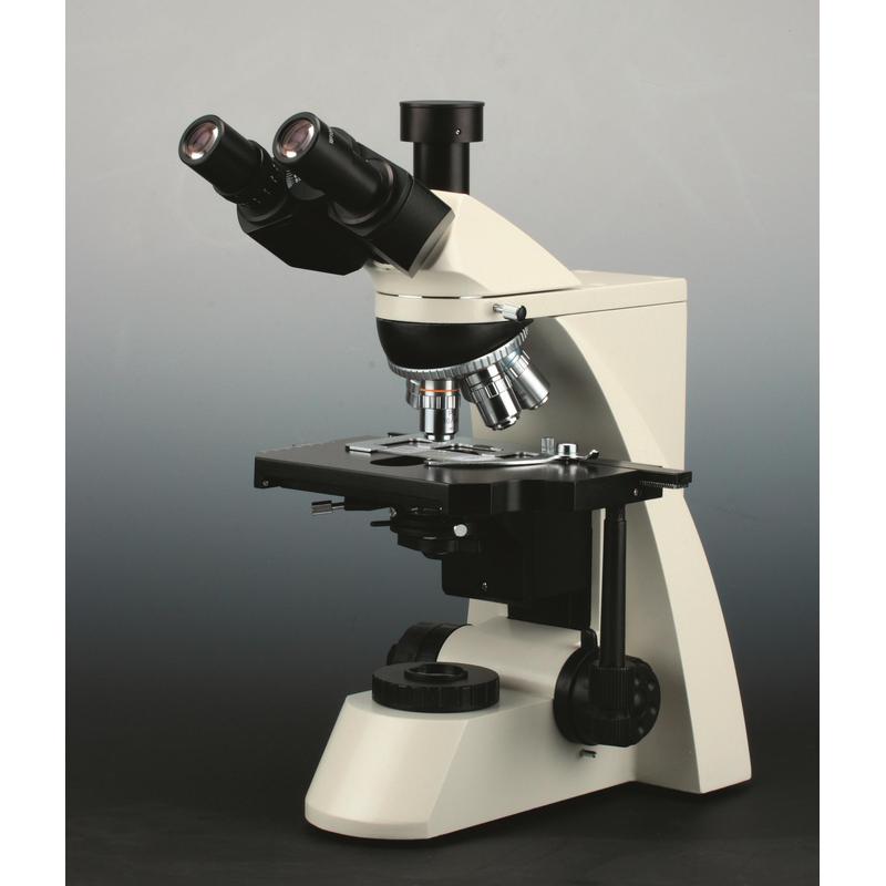 Windaus Microscópio de laboratório HPM 8300, triocular, com 5 objetivas plan-acromáticas e dispositivo de contraste em fases