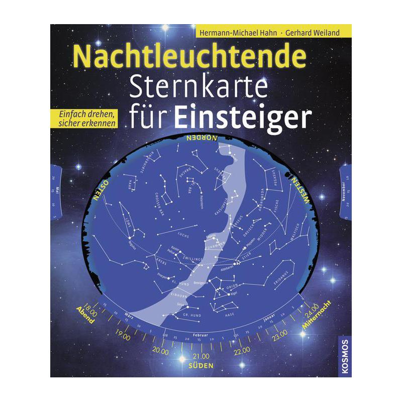 Kosmos Verlag Carta de estrelas Mapa celeste luminoso para iniciantes