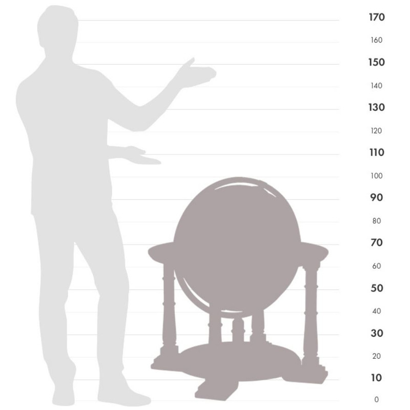 Zoffoli living Globo com pedestal Mercatore Celeste 50cm