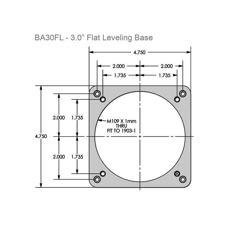 Starlight Instruments Base para focalizador 3.0" Dia, plano e com parafusos niveladores