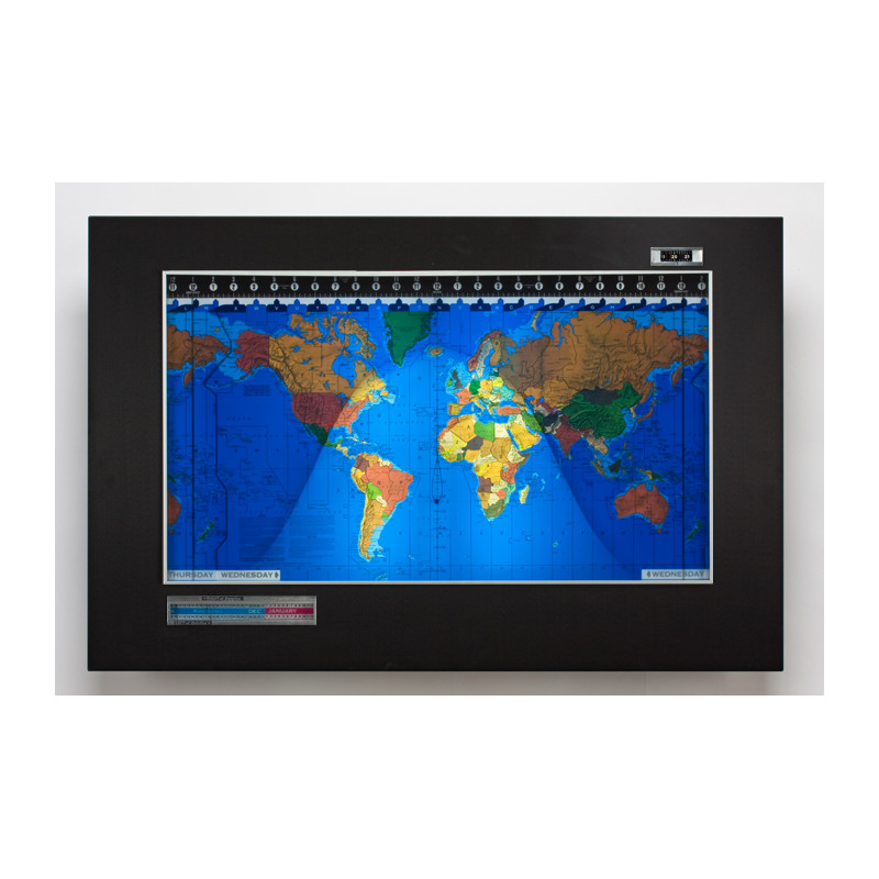 Geochron Kilburg original em alumínio anodizado preto e bordas prateadas