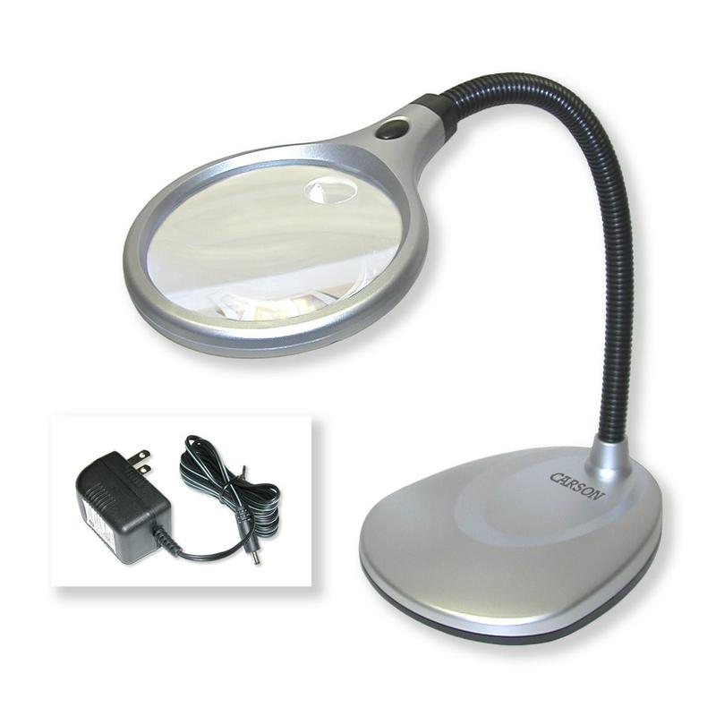 Carson Lupa DeskBrite-200, lâmpada de mesa com lente de aumento integrada 2x/5x
