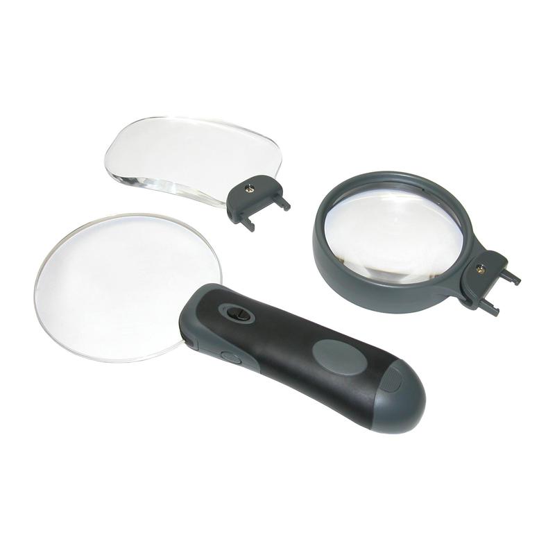 Carson Lupa LED Remov-A-Lens conjunto com 3 lentes de aumento
