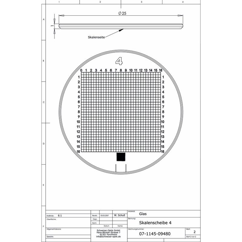 Schweizer Escala 4 para lentes de aumento com pé Tech-Line