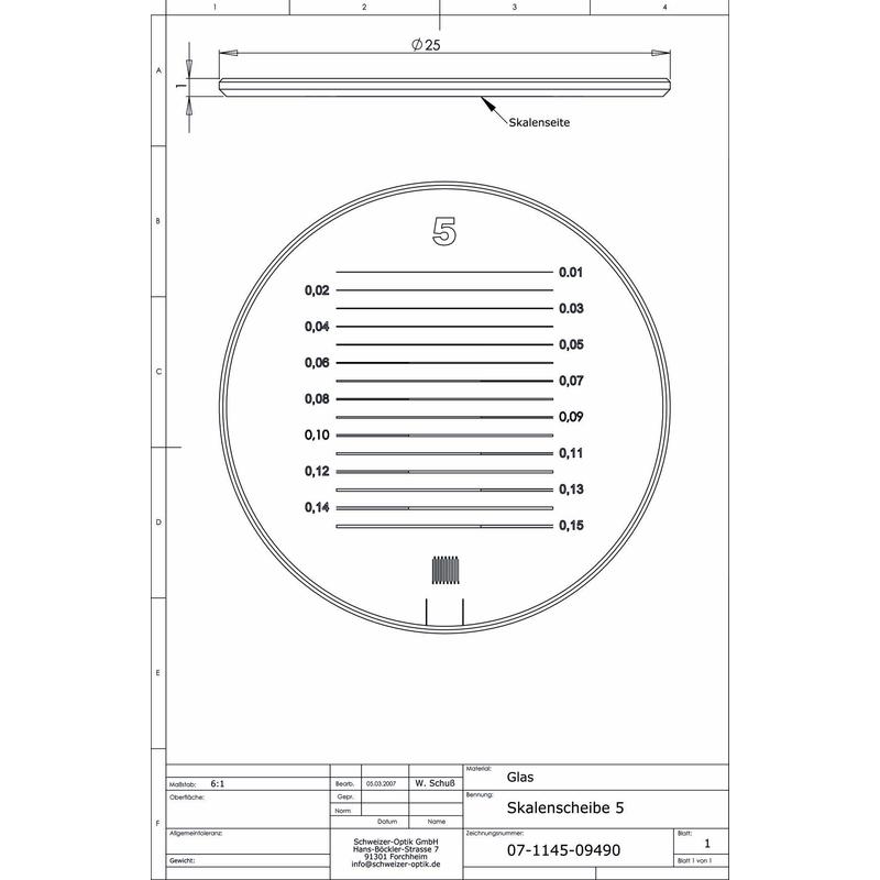 Schweizer Escala 5 para lentes com base Tech-Line