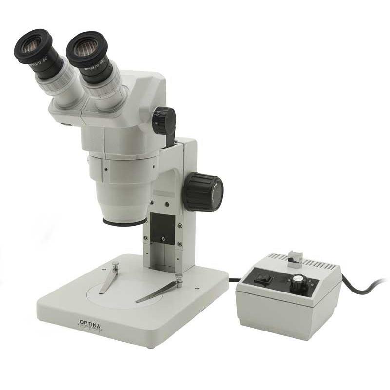 Optika   Microscópio estéreo e binocular  SZR-3, base simples, 1 fonte de luz