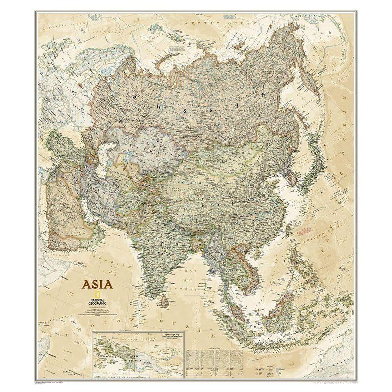 National Geographic mapa de continente Asien (96 x 86 cm)