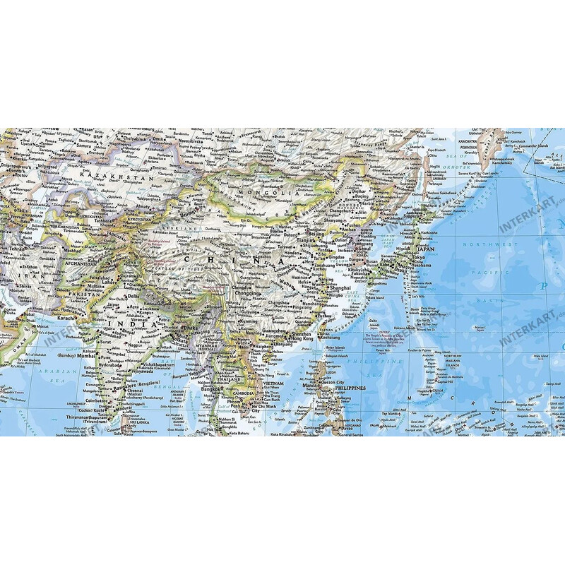National Geographic Mapa mundial pazifikzentriert (185 x 122 cm)