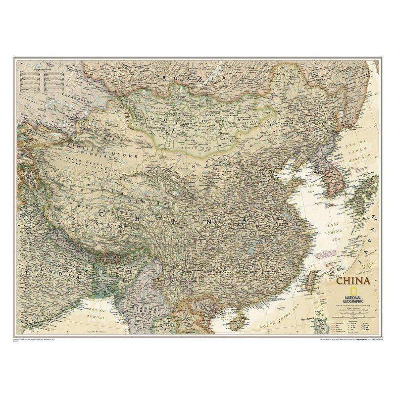 National Geographic mapa estilo antigo China