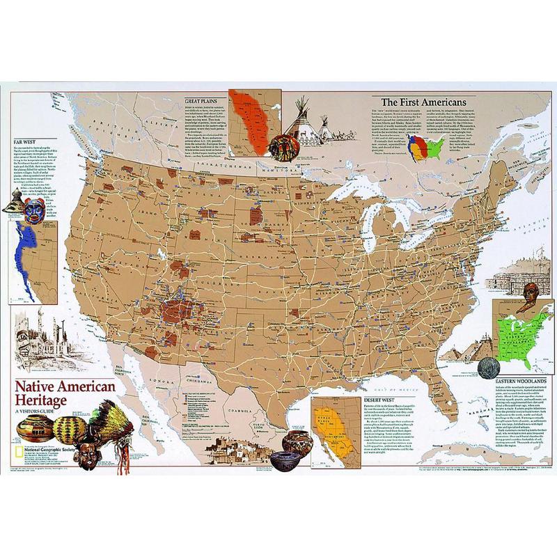 National Geographic Mapa Herança nativa americana
