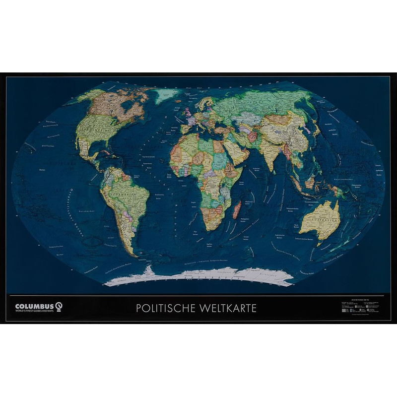 Columbus Imagens satelite /mapa mundial pol.TING tamanho grande TWKGF2520BL(textos em alemão)