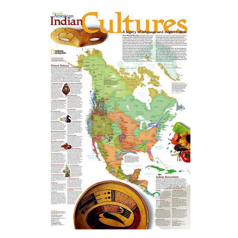 National Geographic mapa de continente Culturas indígenas