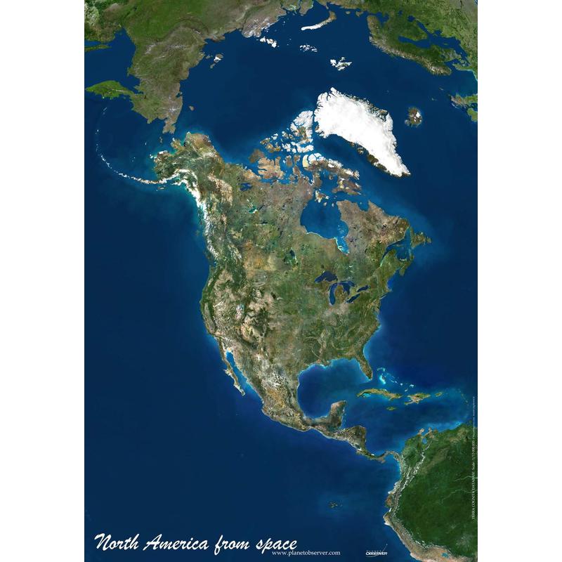 Planet Observer Mapa de continente América do Norte pelo 'Observador do Planeta'