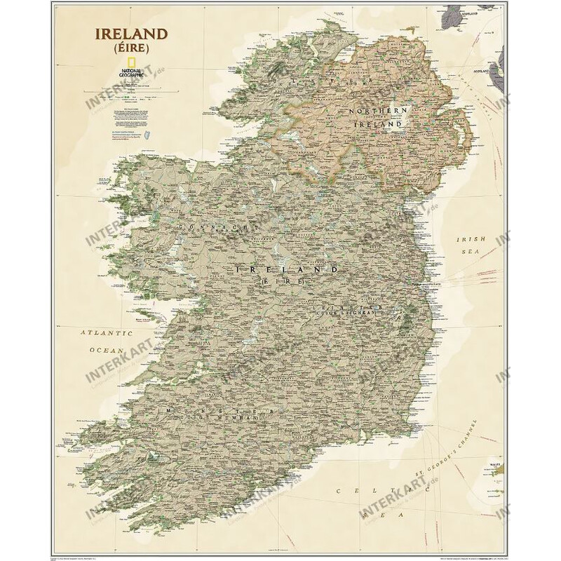 National Geographic Mapa Irlanda (76 x 91 cm)